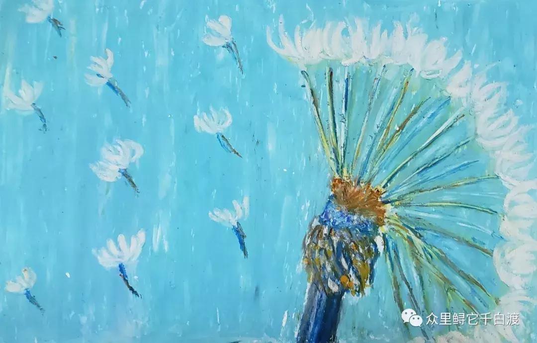 油画棒蒲公英教程简单图,圣诞油画棒教程