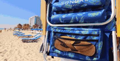 沙滩便捷折叠椅,海边沙滩户外折叠椅两用