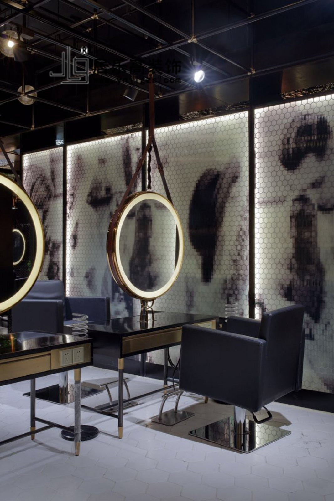 国外高级感美发店装修风格,美发装修风格不吊顶