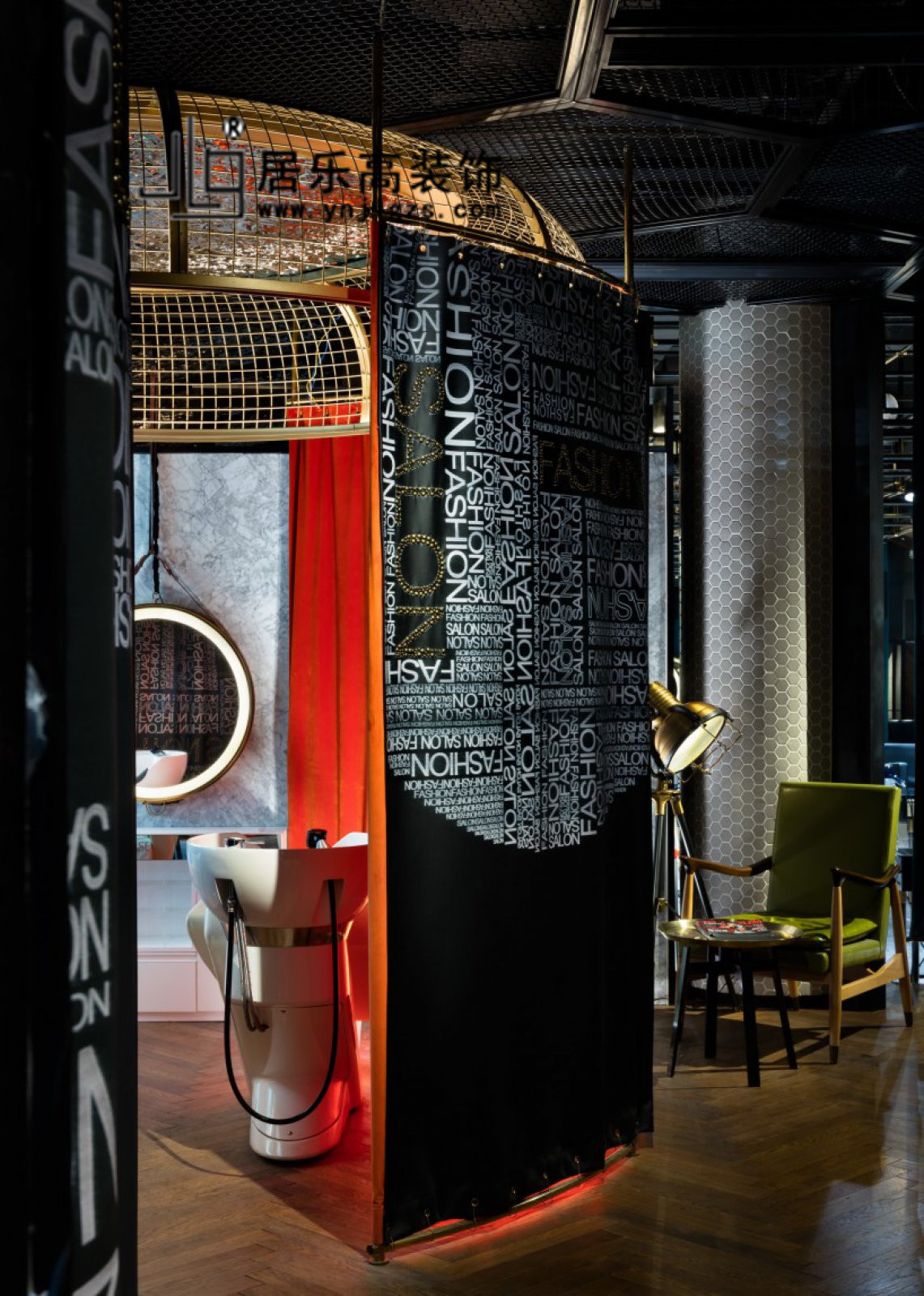 国外高级感美发店装修风格,美发装修风格不吊顶