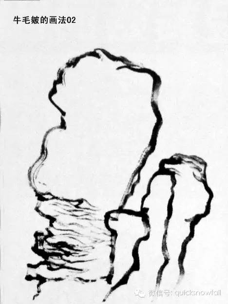 山水画斧劈皴山石画法,阿金山水画技法山石画法