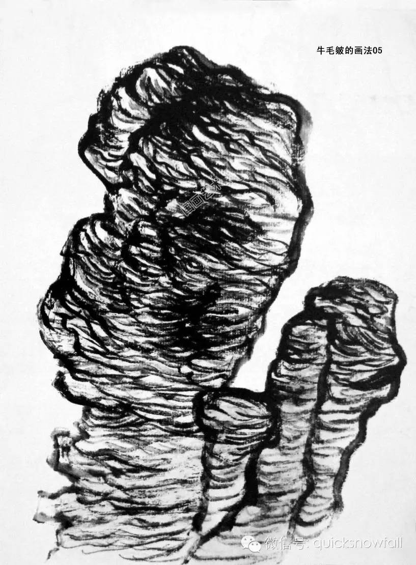 白崇然山水画山石画法合集,学院山水画山石画法