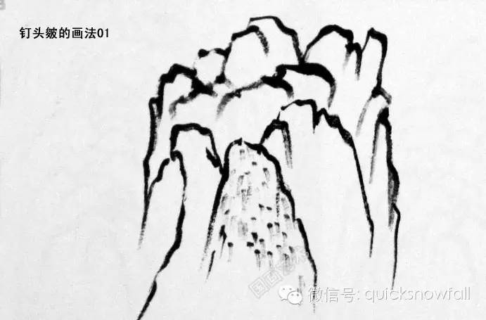 白崇然山水画山石画法合集,学院山水画山石画法