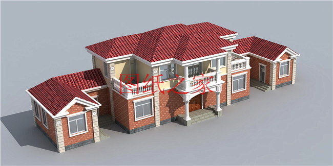两开间二层中式别墅宅基地不规整,适合宅基地大的两层别墅