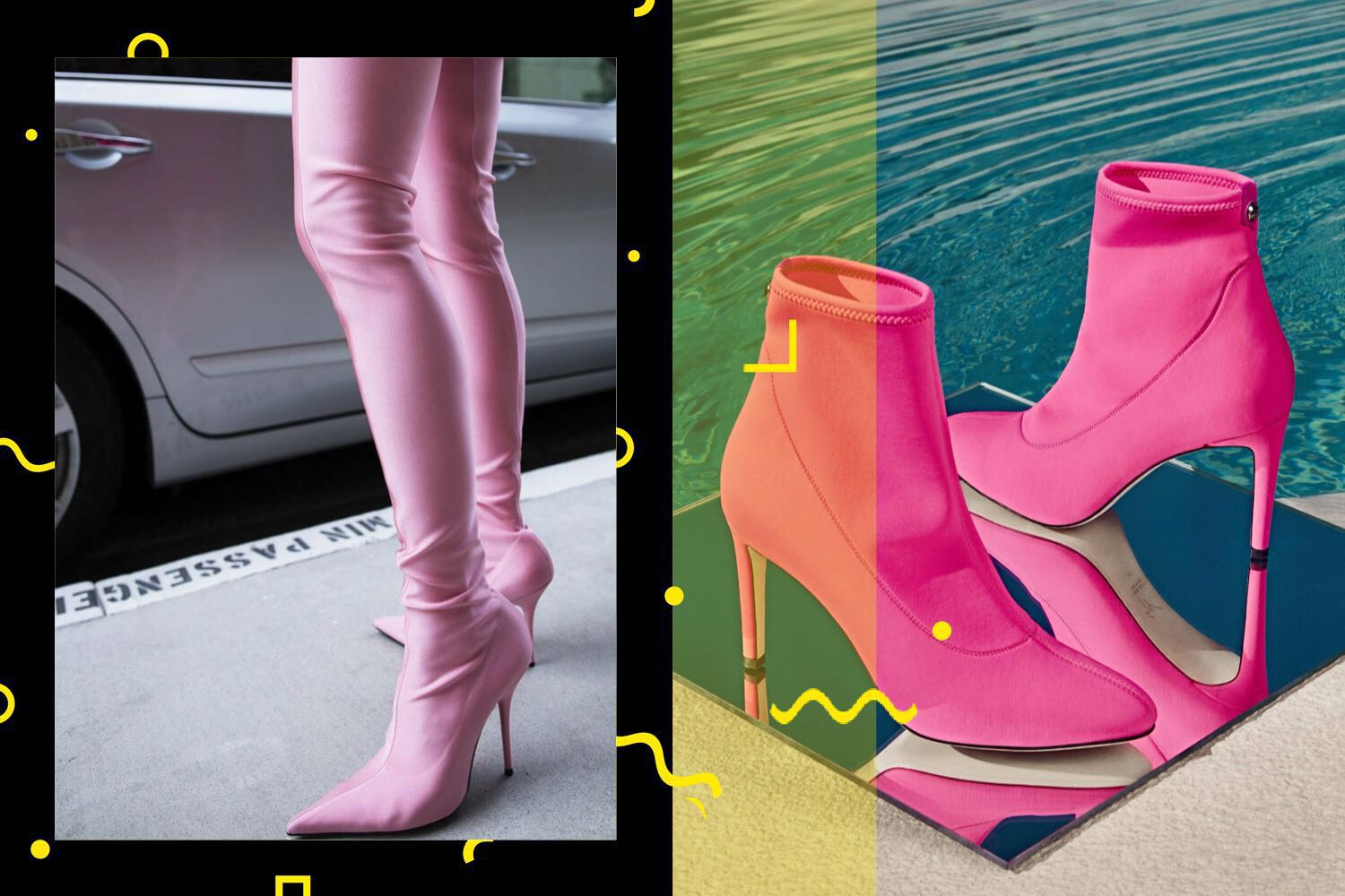 袜靴搭配示范女,长筒袜靴高级搭配