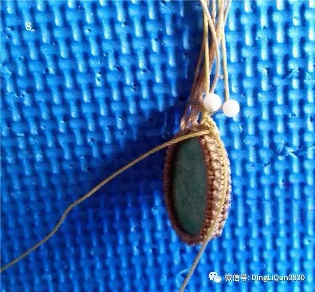 绳编宝石吊坠教程,石头吊坠穿珠子编绳教程