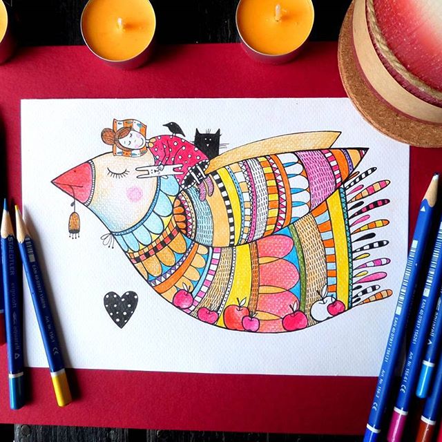 超漂亮的彩铅画,哈利波特彩铅手绘简单插画