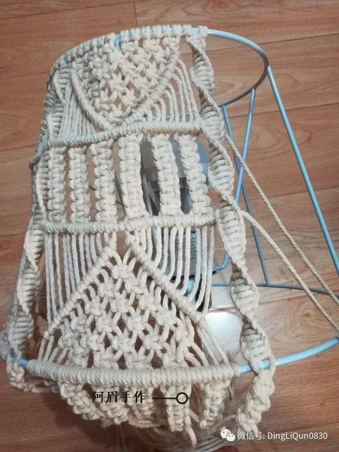 棉线手编吊灯罩教程,绳编灯罩教程