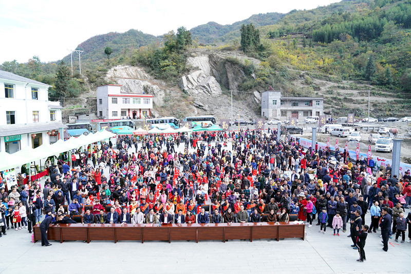 到安康白河县东坡村赶集 游客抢购山货 赏千年银杏 品乡村美食