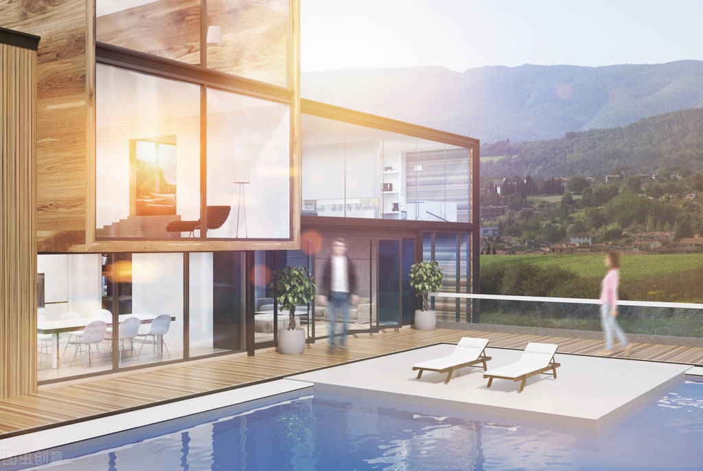 l型花园庭院设计泳池,庭院泳池设计