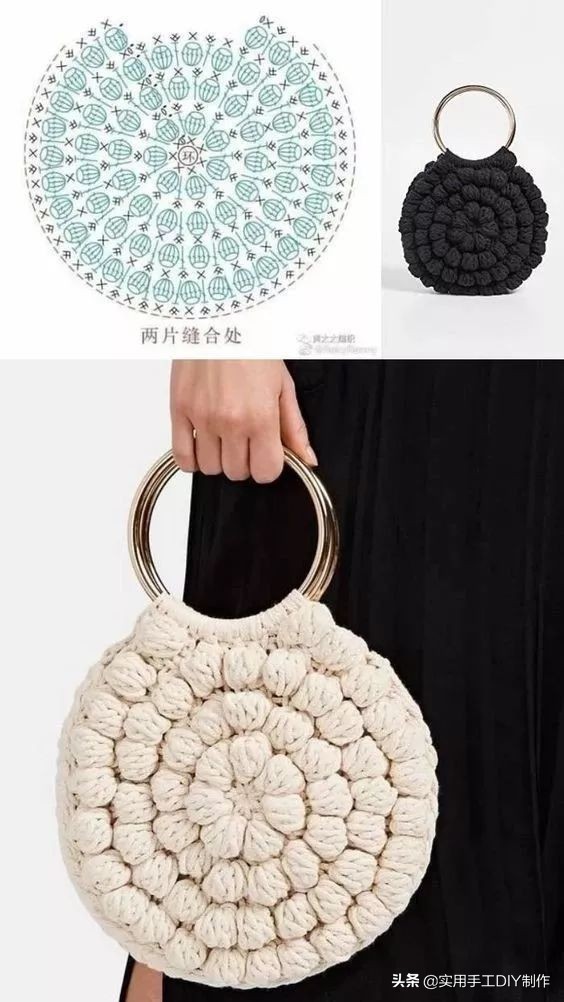各种圆包包的钩织教程,多种漂亮包包的钩织图解