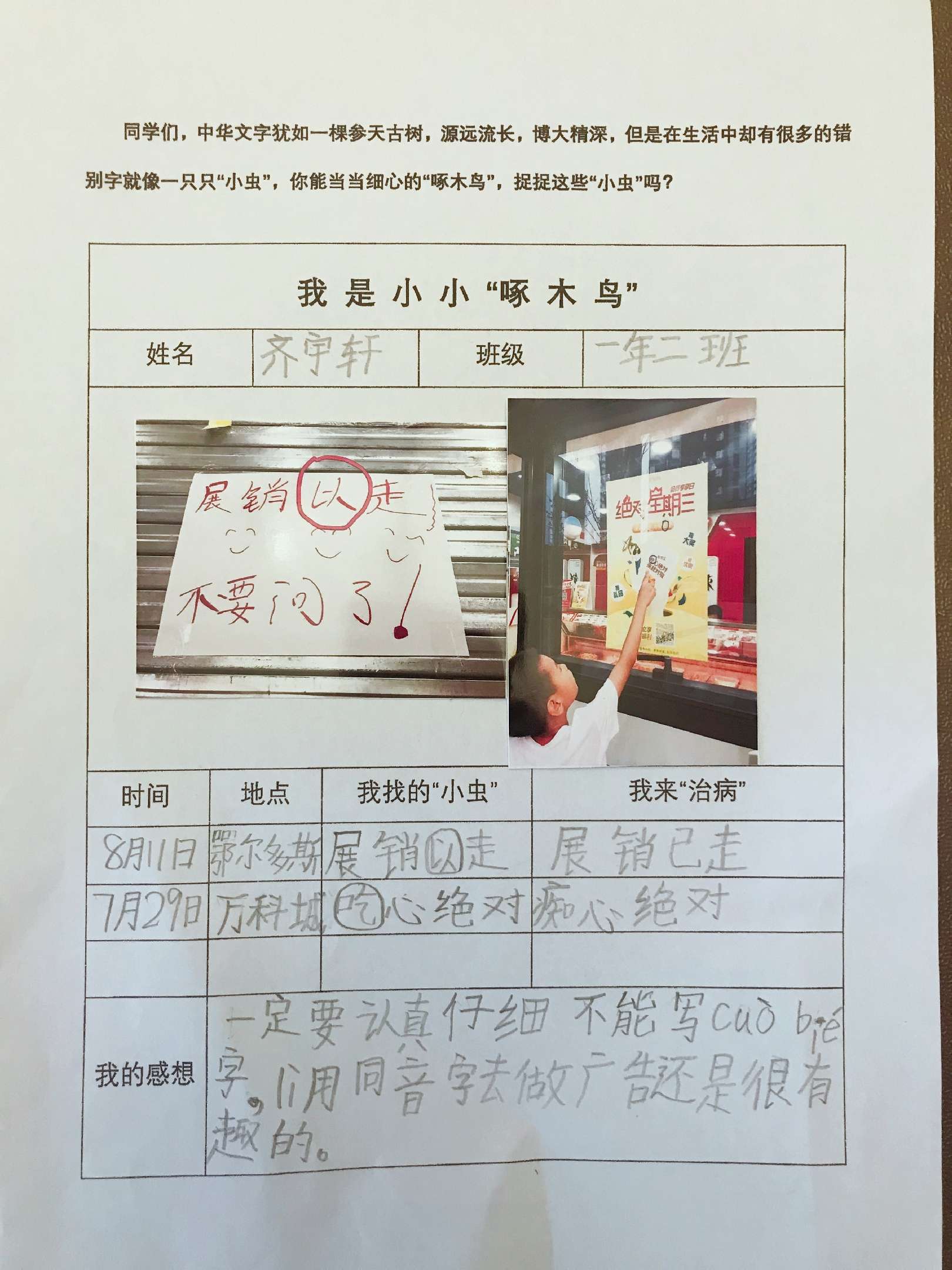 啄木鸟在行动错别字大全,啄木鸟在行动找错别字活动
