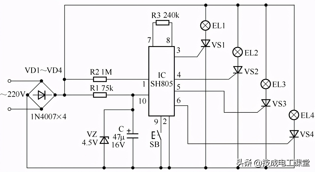 如何用三个开关控制灯的电路图,3个开关控制一盏灯接线方法
