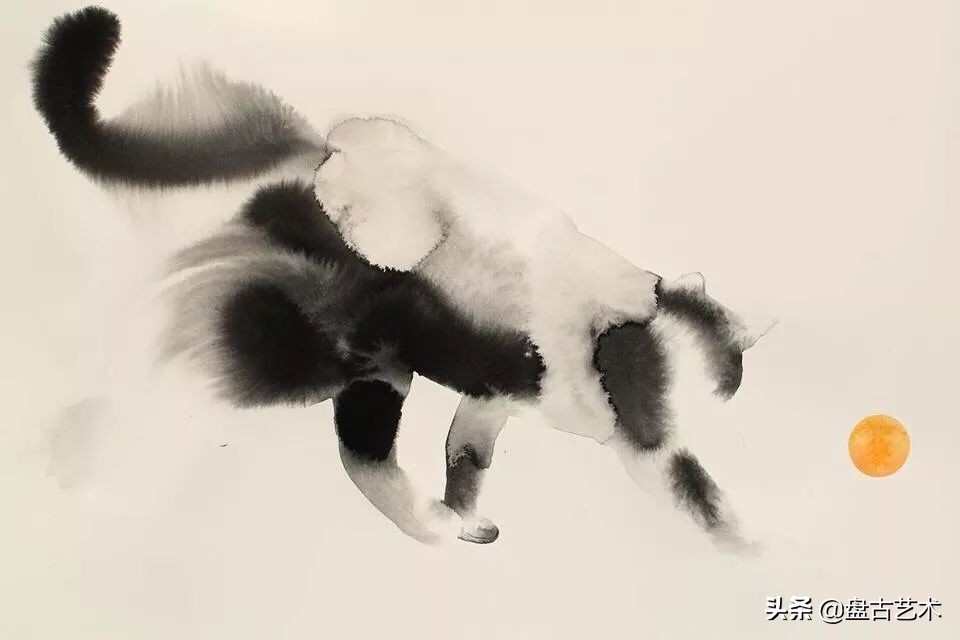 盘古文化艺术国画,盘古在宇宙中开天辟地国画