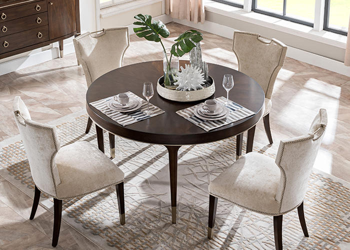 美式轻奢餐桌,客餐厅一体高颜值餐桌