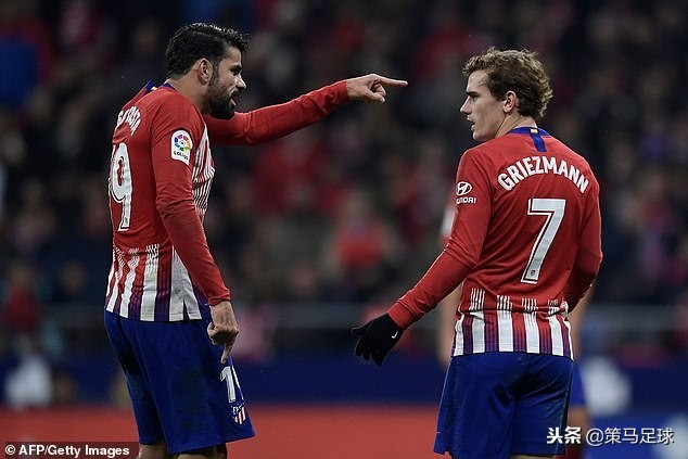 格列兹曼和科斯塔吵架,迭戈科斯塔4场7球