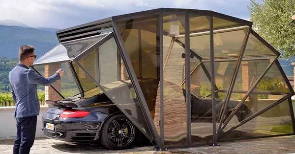 不占地方简易可折叠车库,车库怎么装修既能停车又能住人