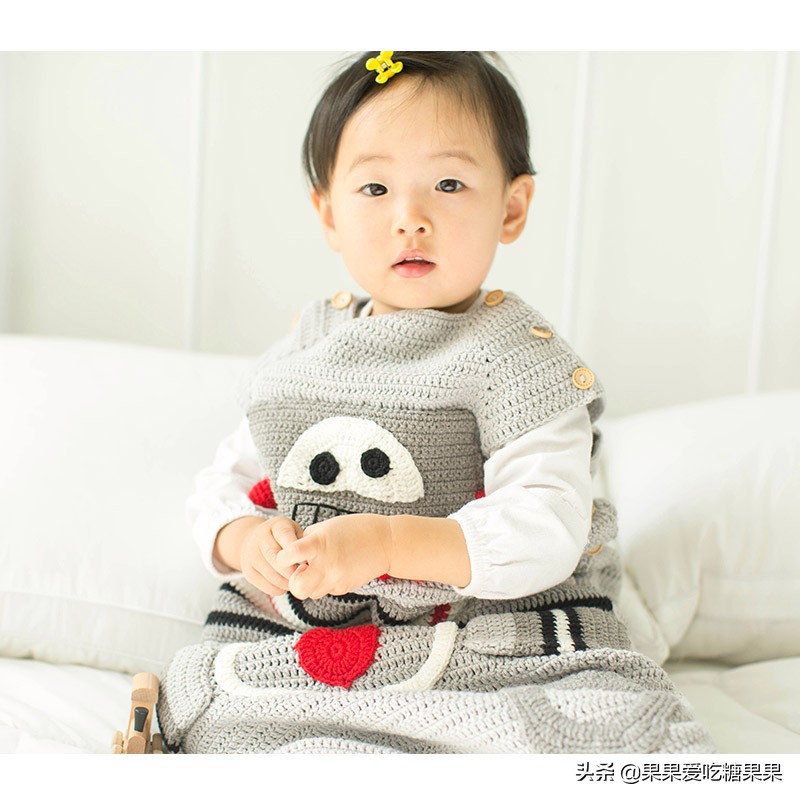 宝宝睡袋钩织视频,儿童披风斗篷冬季钩织教程