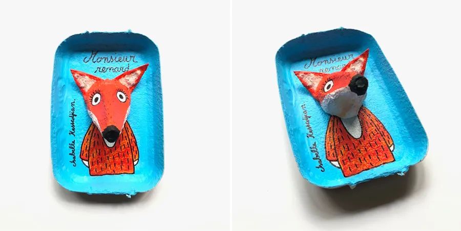 小学生变废为宝的手工画,儿童画创意画可爱的小兔子