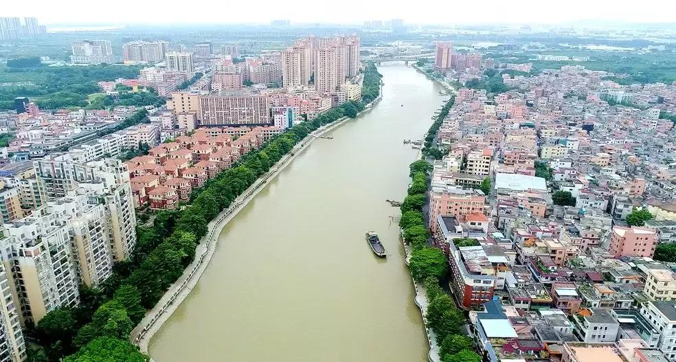 麻涌景观河,一河两岸景观拦河坝