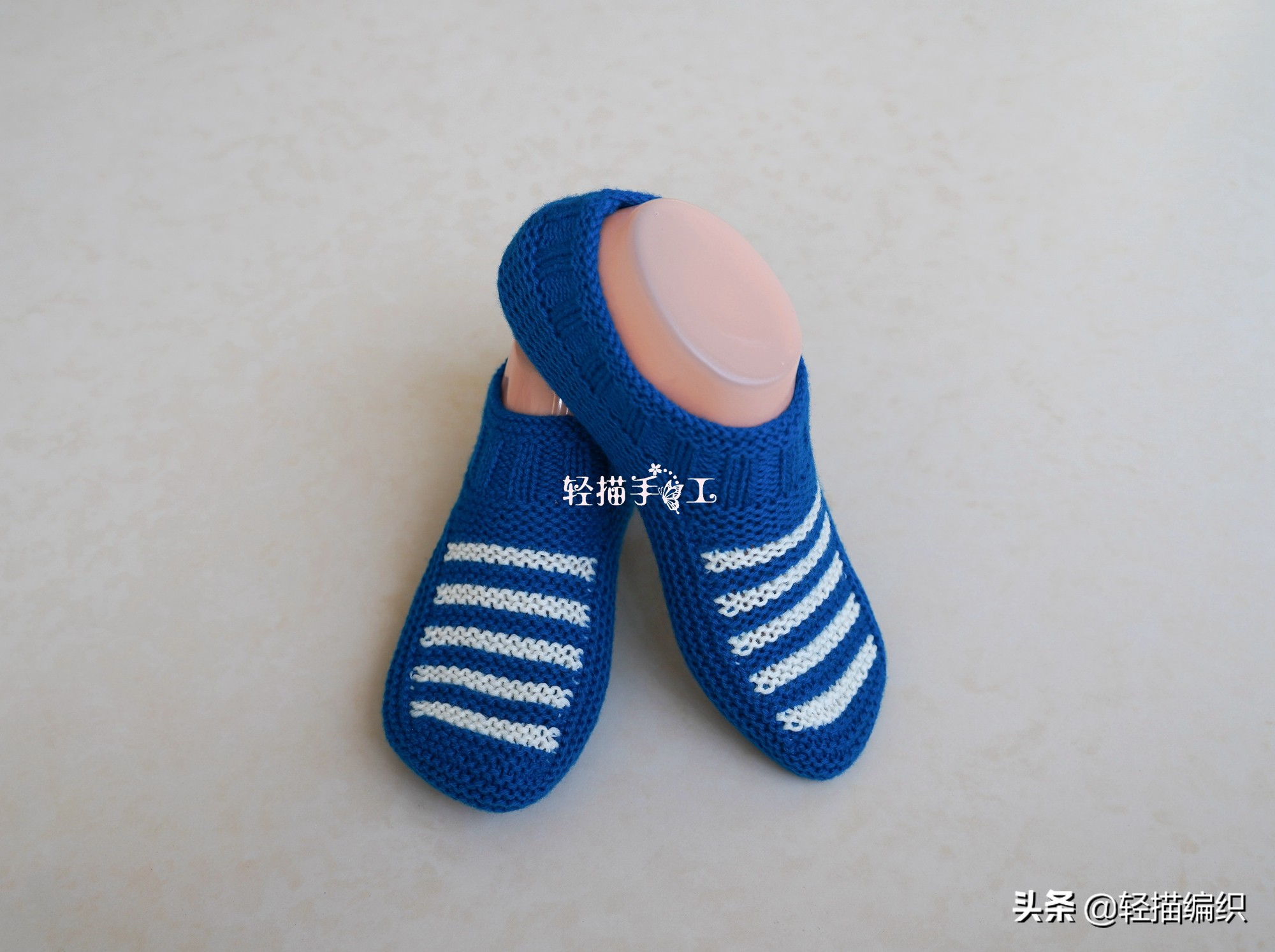 一步一步教你织地板袜,双色地板袜编织法