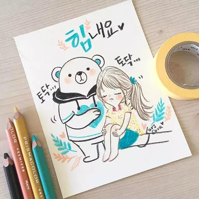 彩铅画古风人物简笔画,彩铅荷花简笔画几分钟就能学会