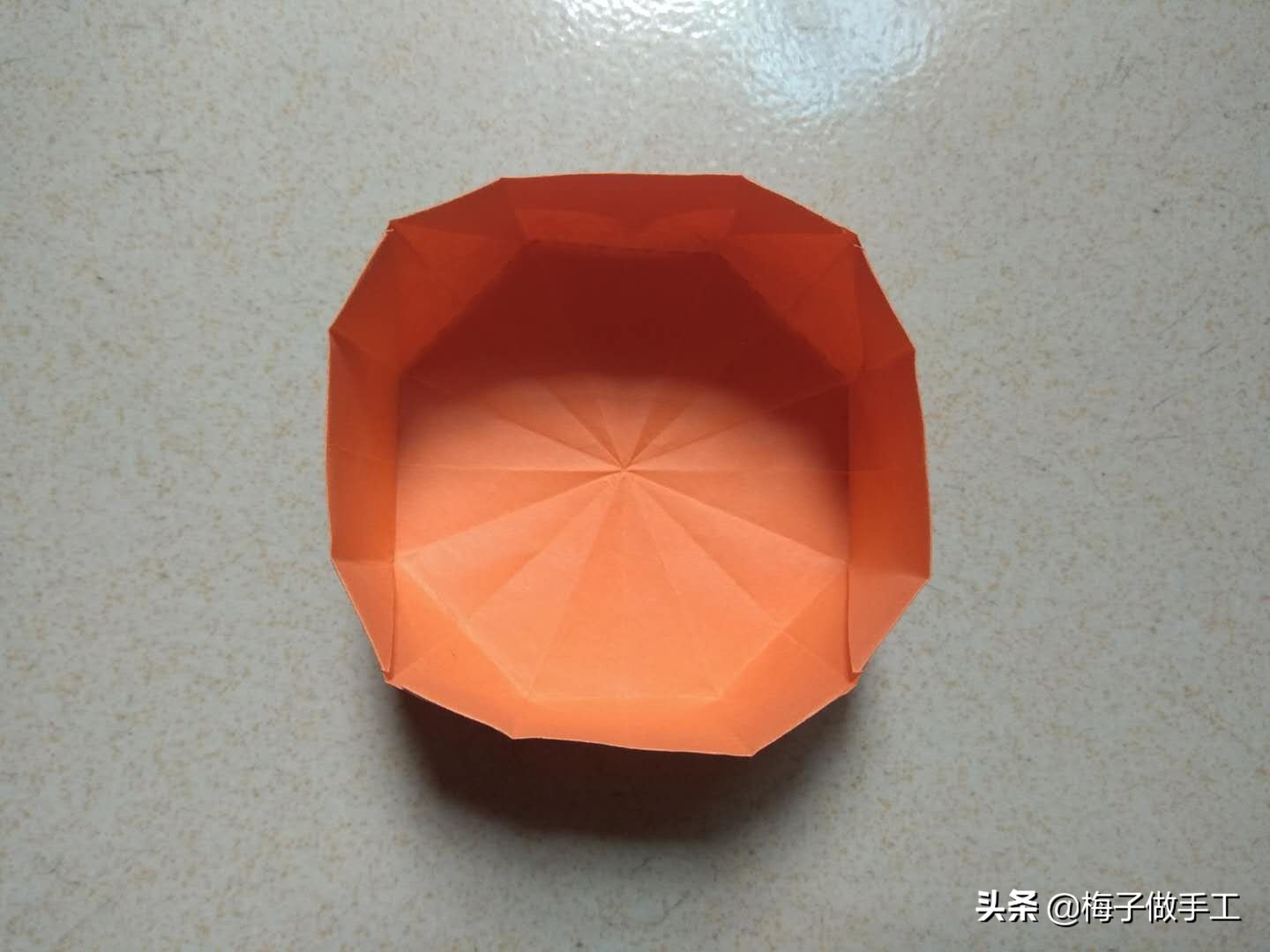 手工折纸饭碗怎么折,折纸手工儿童简单碗