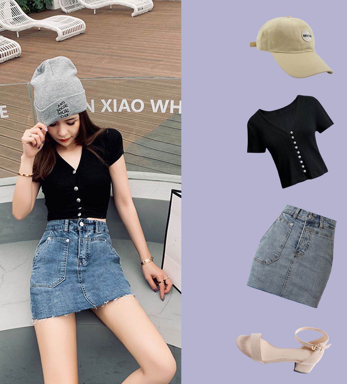 一分钟就可以学会的牛仔裙穿搭！秒变“夏日潮女”