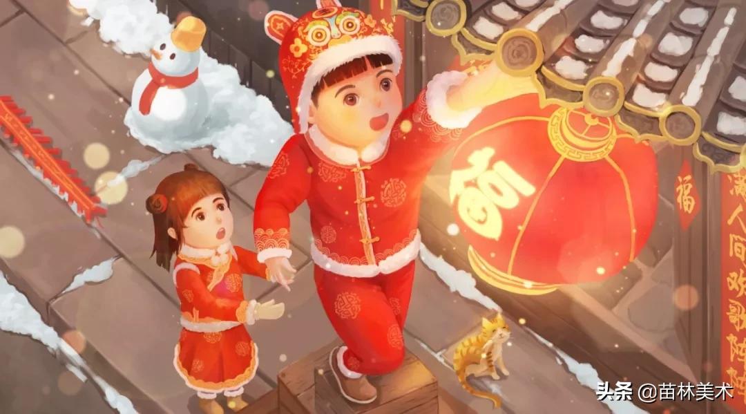 以春节为主题的儿童画简笔画,2022年元旦和春节主题儿童画素材