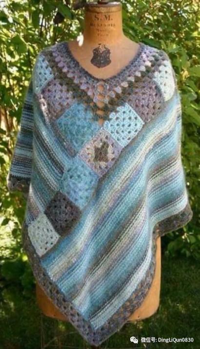 斗篷披肩钩花图样,针织披肩花样图片大全