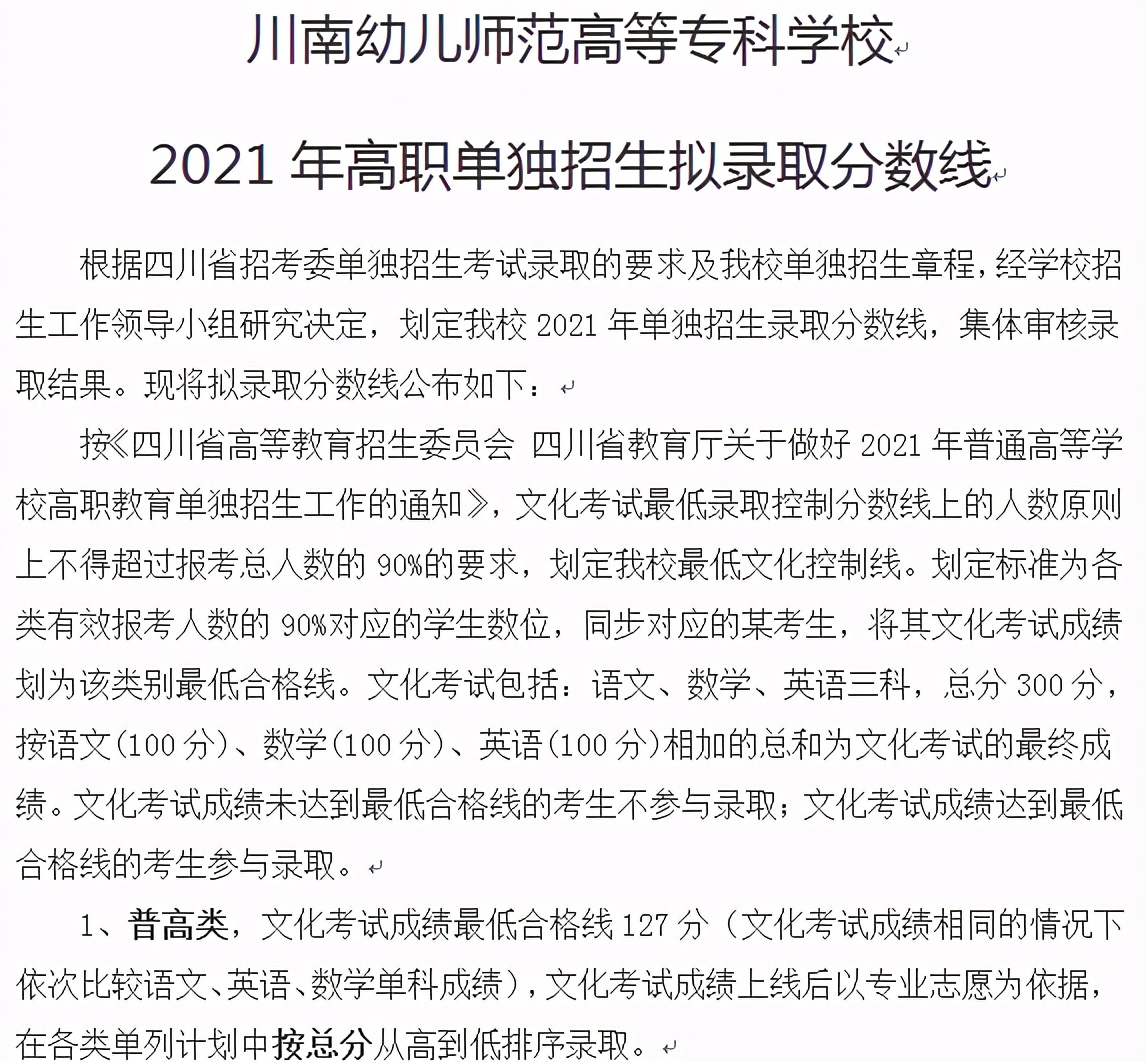 2022内江高职院校单招录取分数线,2023单招六类各院校录取分数线