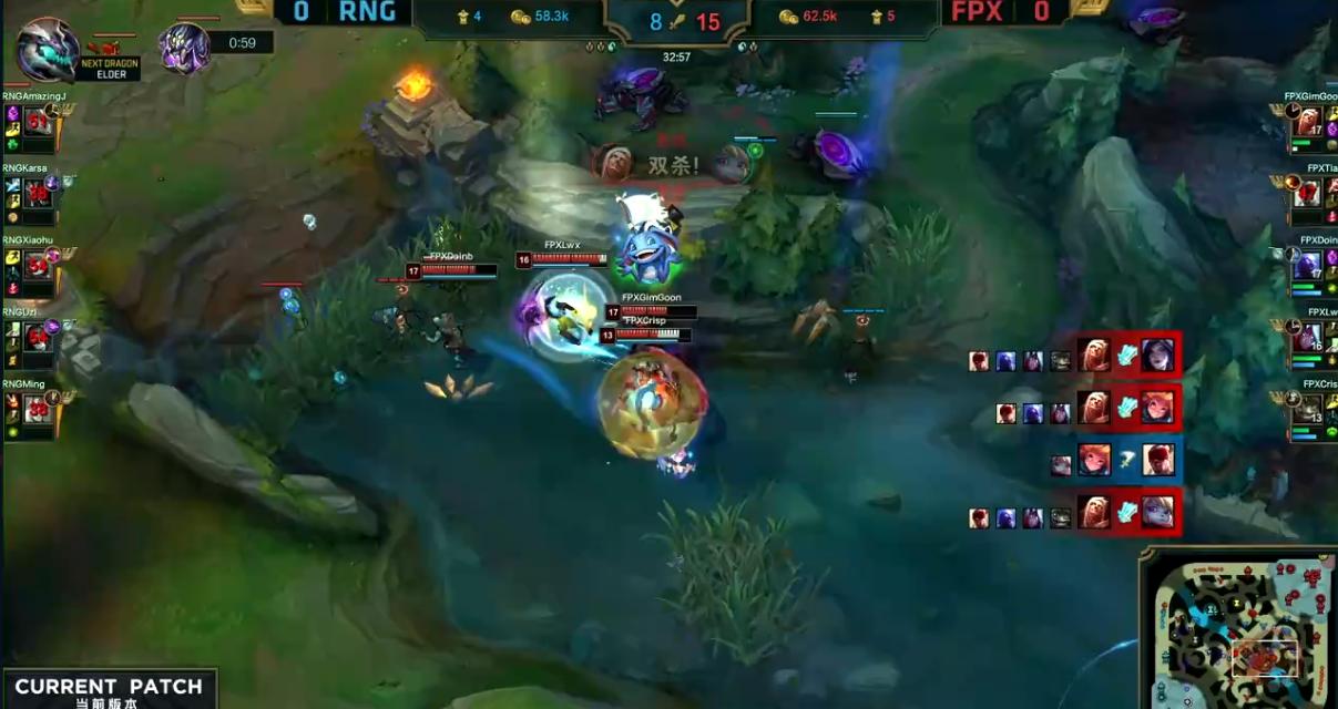 英雄联盟瞎子残血反杀,英雄联盟lpl2019春季赛rng对fpx