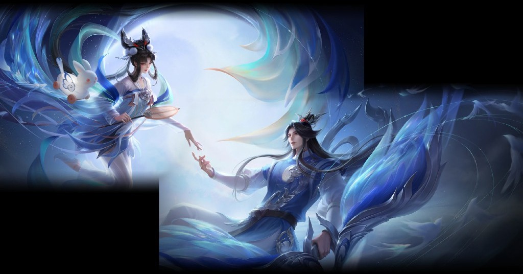 王者荣耀云中君瑶情人节皮肤展示,王者荣耀嫦娥后羿牛郎织女