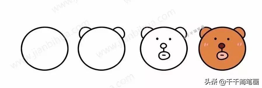 超级可爱的简笔画动物头像,呆萌小动物头像图片简笔画