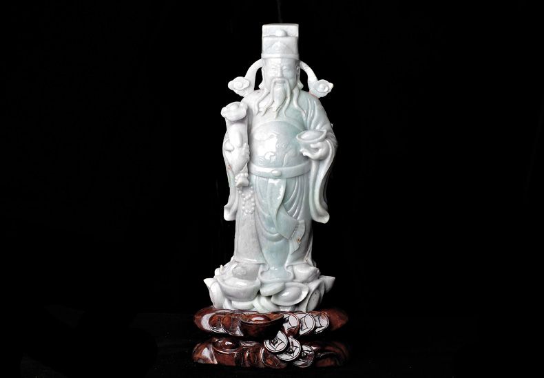 招财翡翠玉牌,招财翡翠福豆