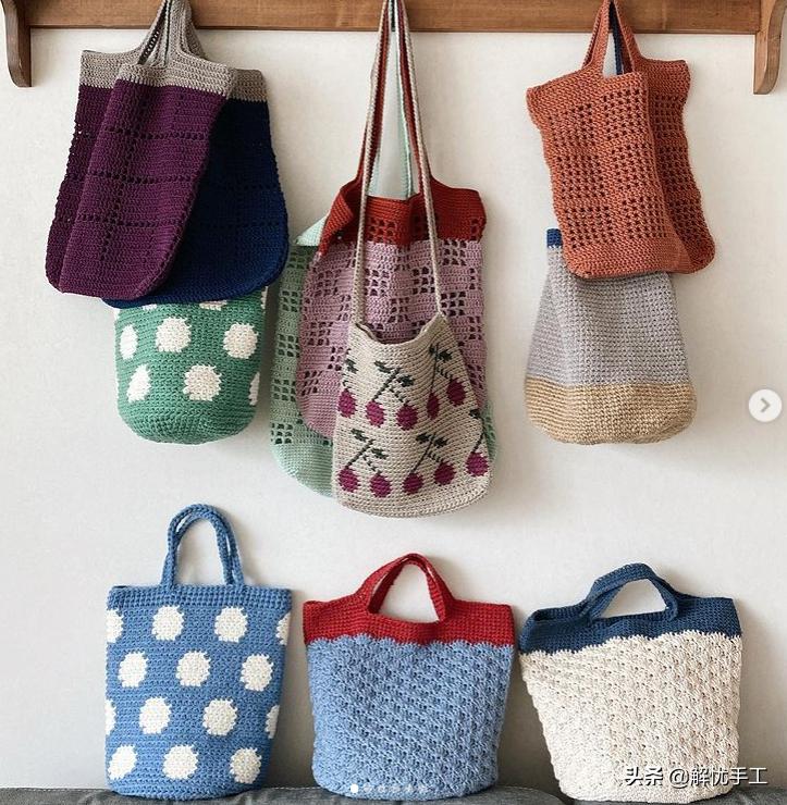 韩国钩针教程,简单的钩针编织包