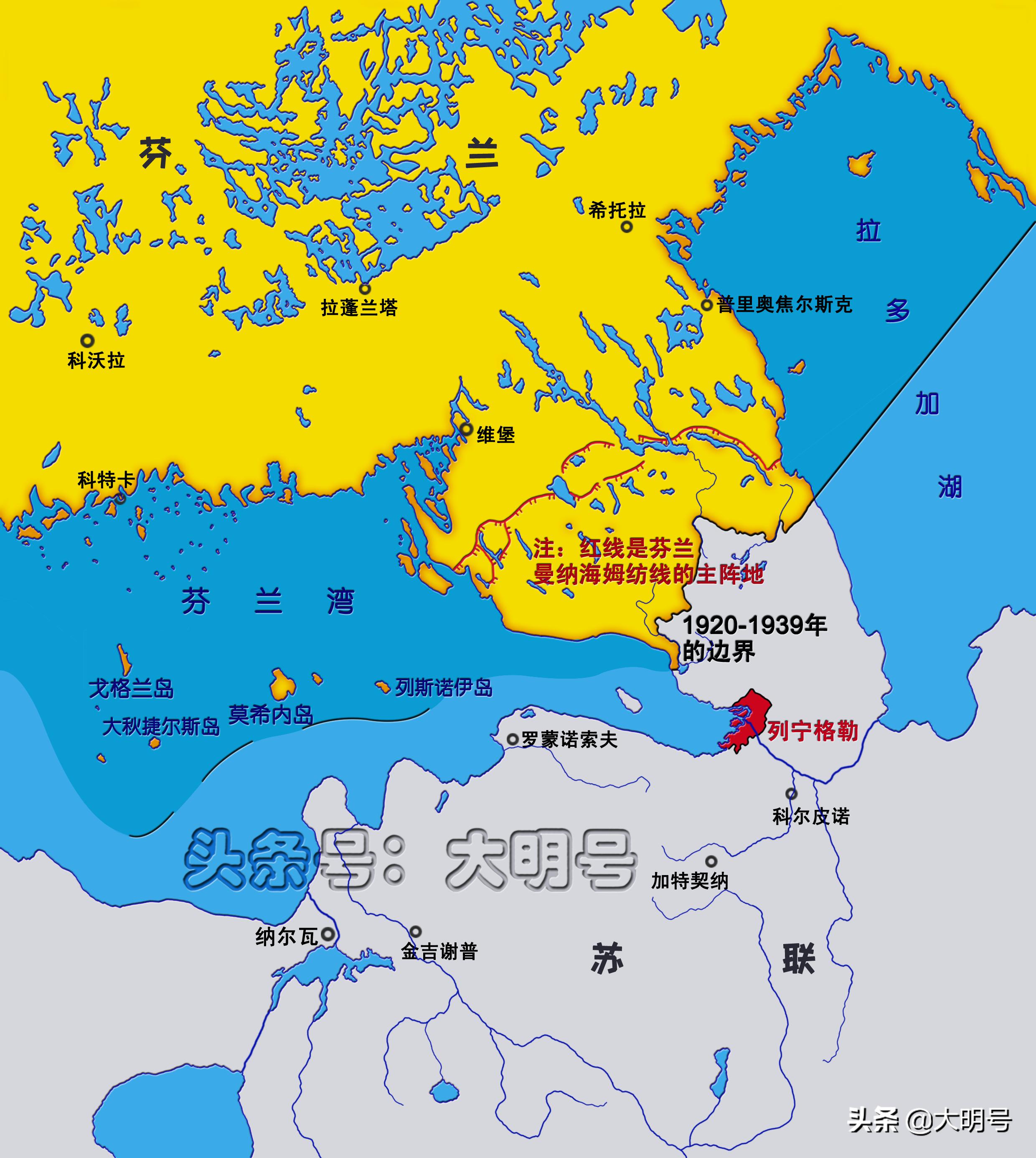 图说苏联和芬兰的换地计划,苏联想用5523平方公里换2761平方公里