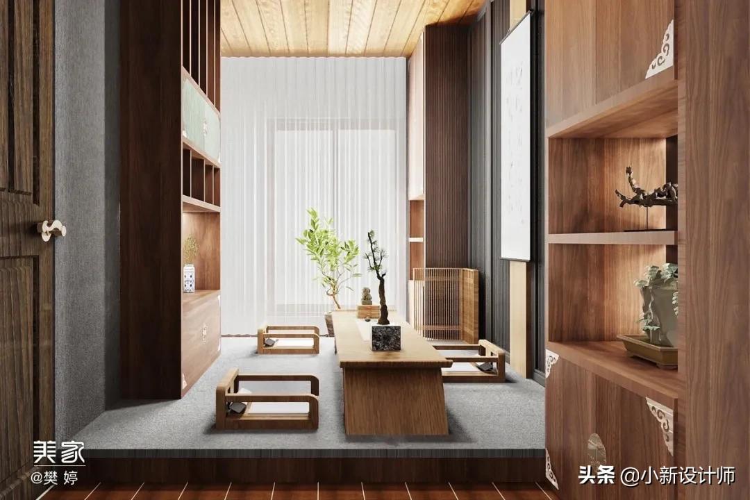 12平榻榻米房间设计带飘窗,小阳台做榻榻米书房装修设计