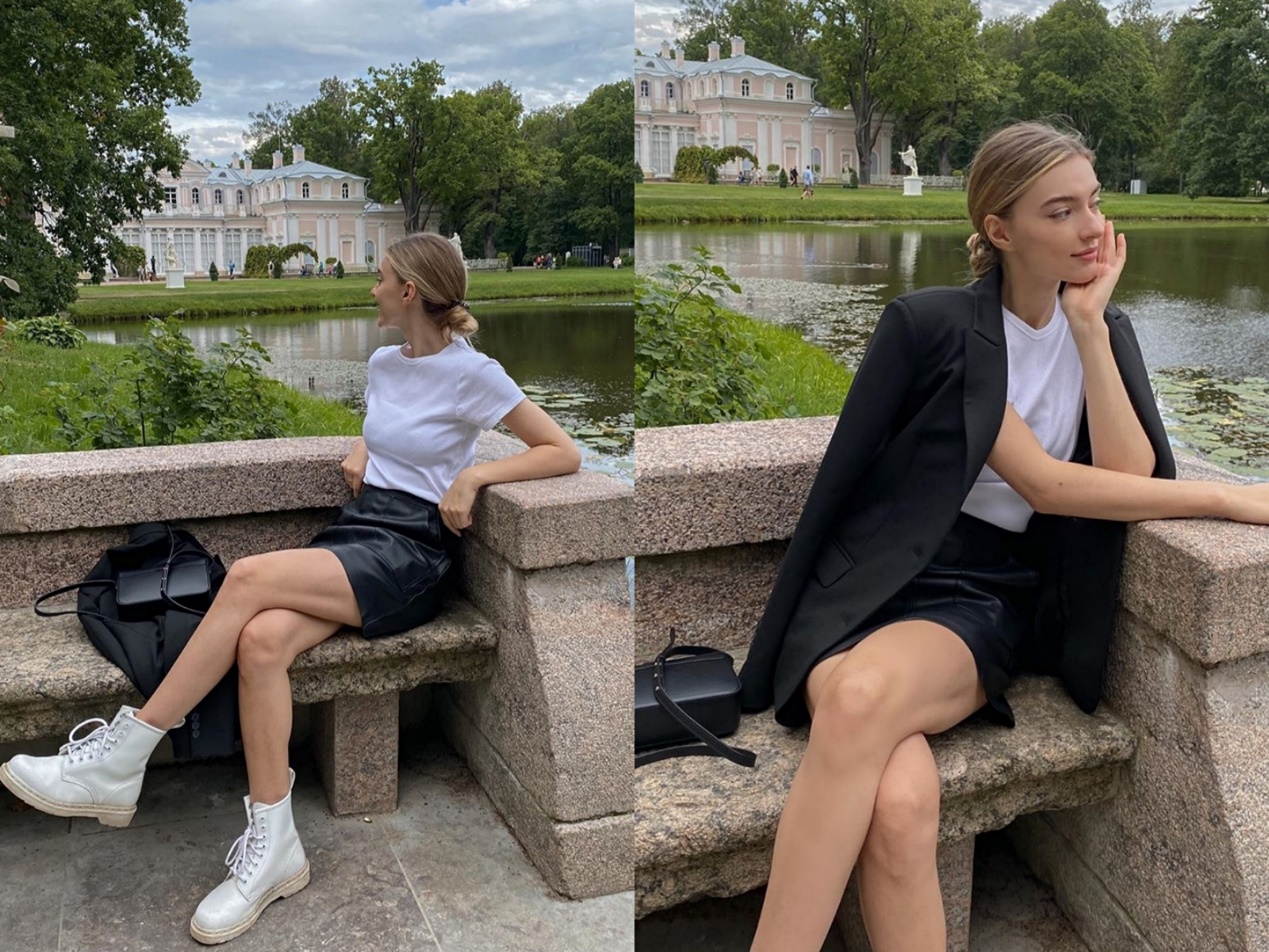 适合矮个子穿的马丁靴百搭款,卡其色马丁靴秋天搭配微胖女