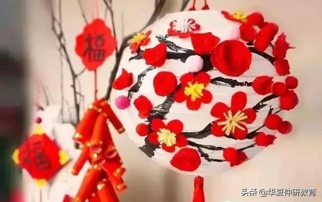 幼儿园元旦手工制作：鞭炮灯笼卡纸舞龙