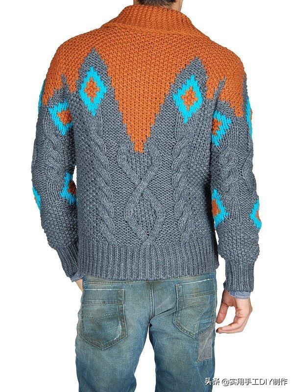 男士开衫毛衣花样专用图案,男士开衫背心100种花样
