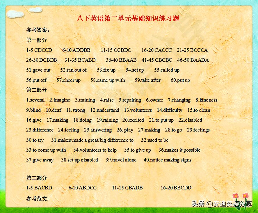 八下英语特色题型组合测试答案,英语八下创新练习内容