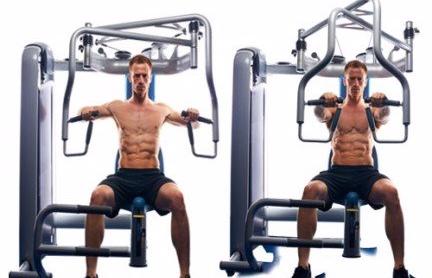 固定器械推胸锻炼胸部哪里,坐姿推胸固定器械和哑铃推胸