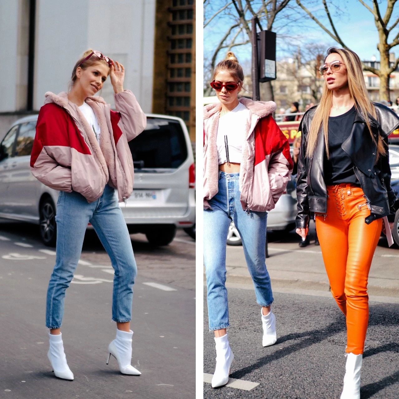 150斤面包服显瘦,面包服加直筒裤