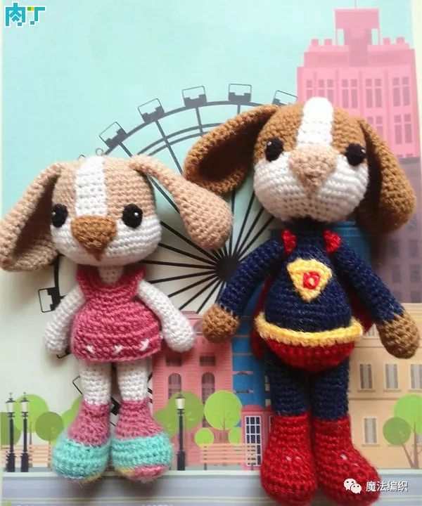 串珠狗狗挂件教程,钩针狗狗挂件