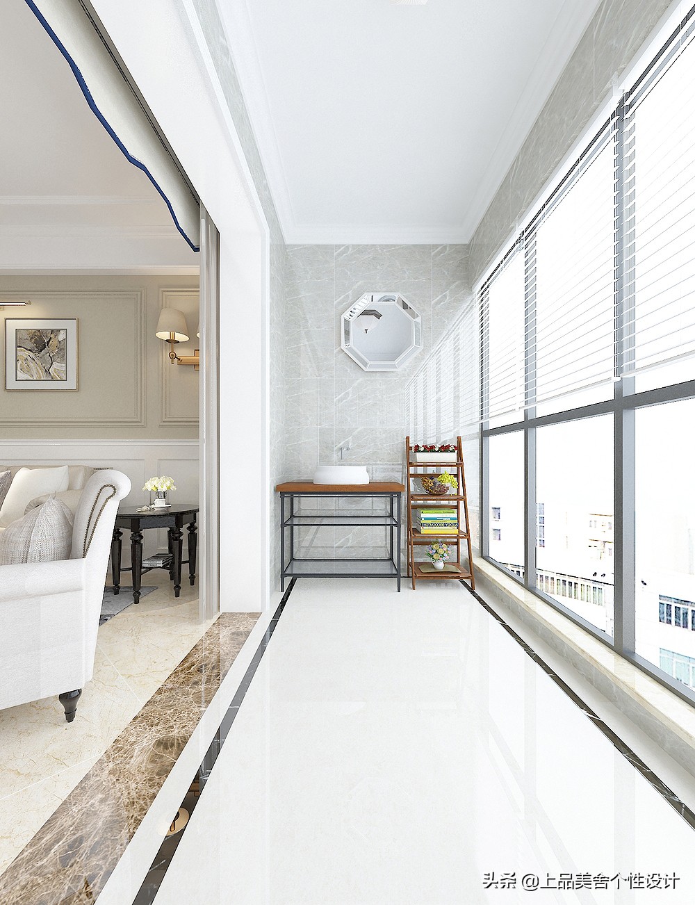 118平米美式风格，整面墙的电视柜大大提升了收纳空间