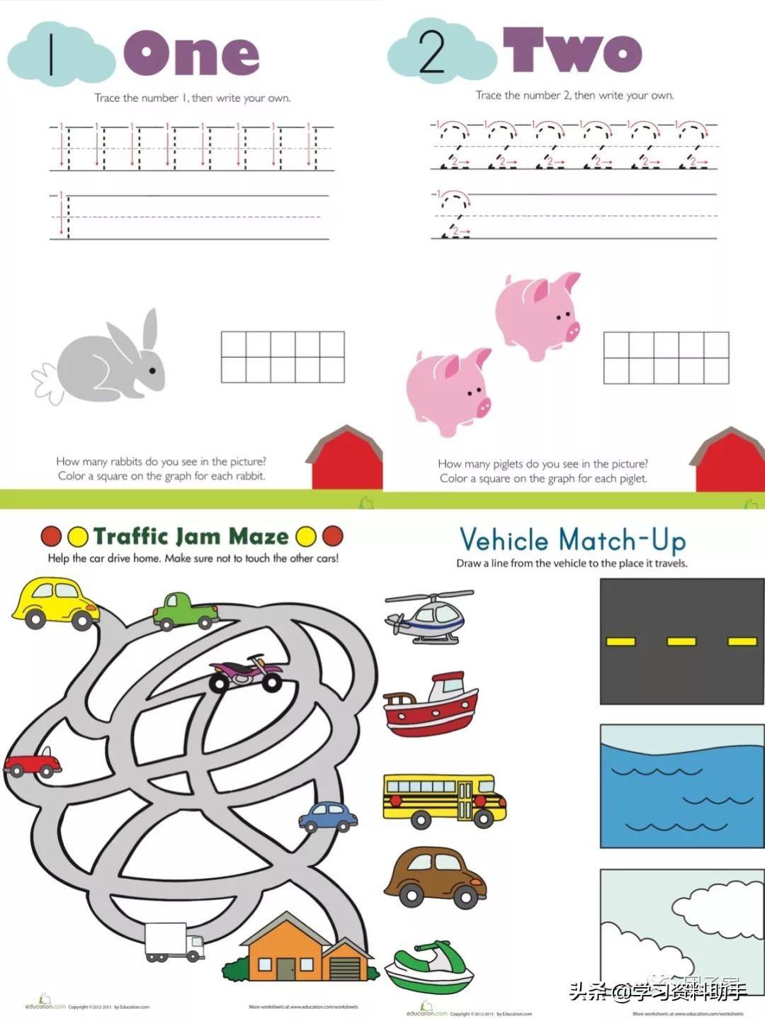 美国非常经典的从学龄前到小学5年级的综合练习册，可*载下**打印！