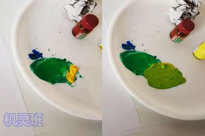 用树叶拓印画春天的大树,幼儿拓印秋天的树图片