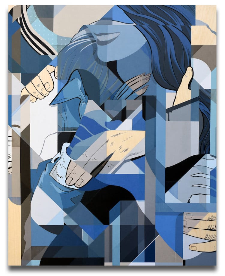 未来主义画作风格,用几何图形画世界名画