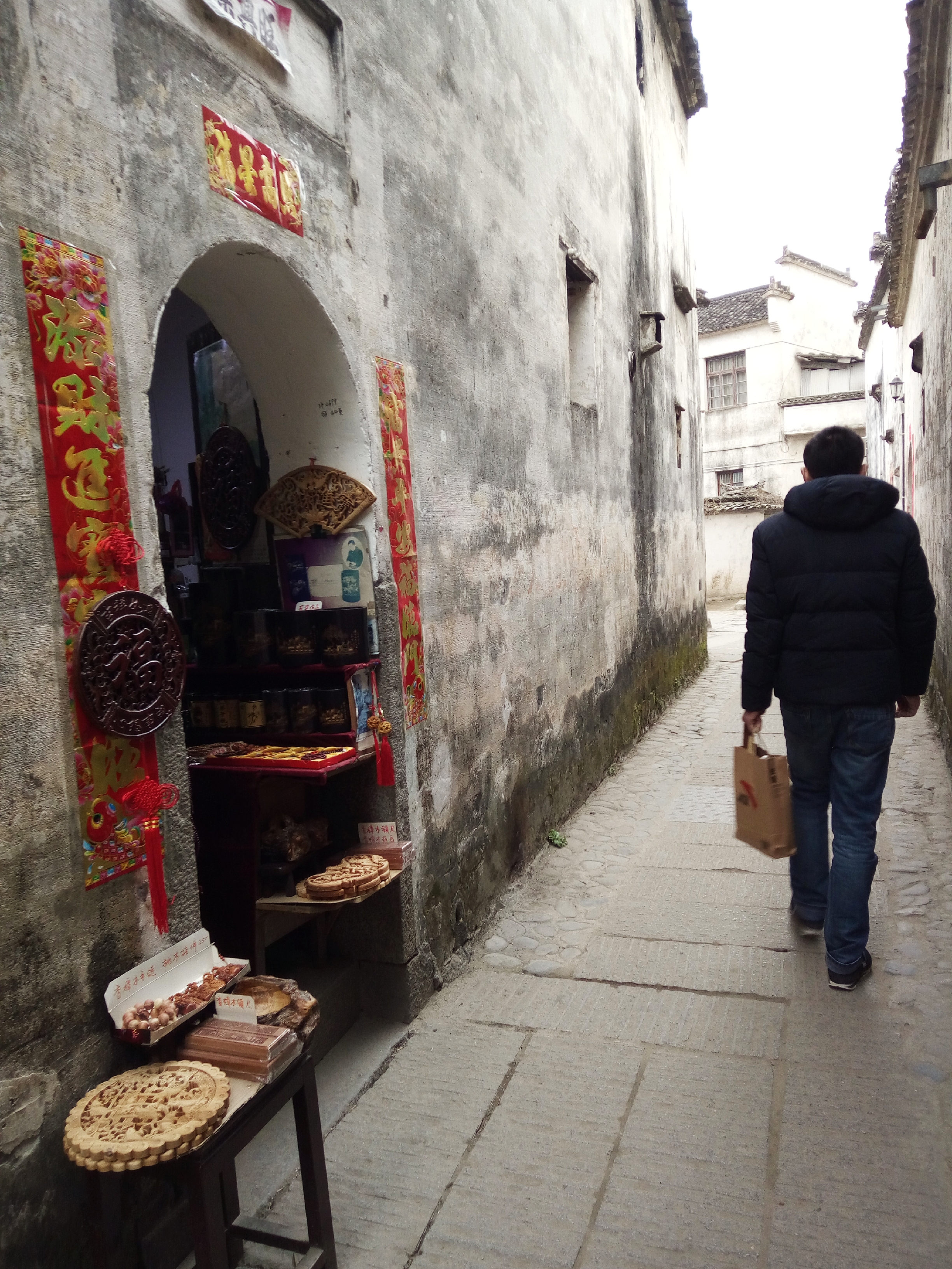 徽派村落宏村风景,山为牛头树为角的意思